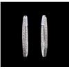 Image 1 : 0.76ctw Diamond Hoop Earrings - 18KT White Gold