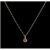 Image 1 : 1.95ct Ruby and Diamond Pendant With Chain - 14KT Yellow Gold