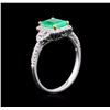 Image 3 : 18KT White Gold 1.44ct Emerald and Diamond Ring