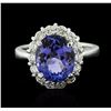Image 1 : 14KT White Gold 3.21ct Tanzanite and Diamond Ring