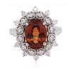 Image 1 : 14KT White Gold 4.30ct Spessartite Garnet and Diamond Ring