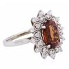 Image 2 : 14KT White Gold 4.30ct Spessartite Garnet and Diamond Ring
