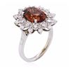 Image 3 : 14KT White Gold 4.30ct Spessartite Garnet and Diamond Ring