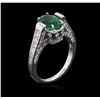 Image 3 : 14KT White Gold 1.42ct Emerald and Diamond Ring