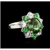 Image 2 : 14KT White Gold 3.85ct Andalusite, Tsavorite and Topaz Ring