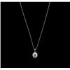 Image 1 : 14KT White Gold 0.77ct Tanzanite and Diamond Pendant With Chain