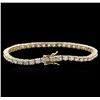 Image 2 : 14KT Yellow Gold 4.60ctw Diamond Tennis Bracelet
