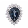 Image 1 : 14KT White Gold 12.42ct Topaz and Diamond Ring
