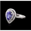 Image 2 : 18KT White Gold 1.15ct Tanzanite and Diamond Ring
