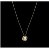 Image 1 : 0.46ctw Diamond Pendant With Chain - 18KT Yellow Gold