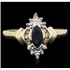Image 1 : 10KT Two-Tone Gold 0.35ct Sapphire and Diamond Ring