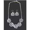 Image 2 : Reversible Sterling Maze Necklace and Earrings