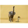 Image 1 : Asian Cast Metal Elephant and Brass Cobra