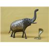 Image 3 : Asian Cast Metal Elephant and Brass Cobra