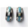 Image 1 : Vintage Zuni Sterling Channel Inlay Earrings