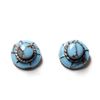 Image 2 : Navajo Sterling Turquoise Inlay Earrings, Mahoney