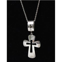 Sterling Silver Cutaway Cross Necklace