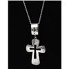 Image 1 : Sterling Silver Cutaway Cross Necklace