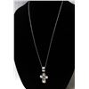 Image 2 : Sterling Silver Cutaway Cross Necklace