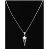 Image 2 : Zuni Silver Onyx Turquoise Inlay Pendant Necklace