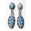 Image 2 : Zuni Sterling Turquoise Earrings by C. Haloo