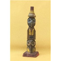 Alaskan Trading Post Carved Wood Totem Pole