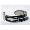 Image 2 : 1970 Navajo Sterling Chip Inlay Turquoise Bracelet