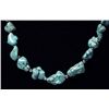Image 2 : Estate Deep Blue Green Turquoise Nugget Necklace