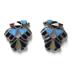 Zuni Channel Inlay Thunderbird Earrings