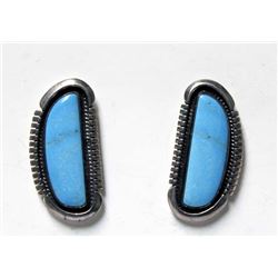 1950 Navajo Silver Turquoise Earrings