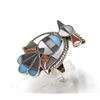 Image 1 : 1950 Zuni Silver Channel Inlay Thunderbird Ring, 6