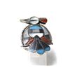 Image 2 : 1950 Zuni Silver Channel Inlay Thunderbird Ring, 6