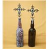 Image 1 : Antique Glass Bottles with Cross Toppers