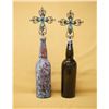 Image 2 : Antique Glass Bottles with Cross Toppers