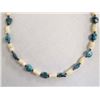 Image 1 : Turquoise Nugget and Shell Bead Necklace