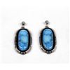 Image 2 : Navajo Silver Turquoise Earrings by Delgarito