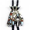 Image 2 : Zuni Silver Stone to Stone Inlay Rainbow Man Bolo