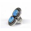 Image 2 : 1960 Navajo Silver Morenci Turquoise Ring, Size 7