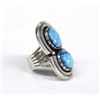 Image 4 : 1960 Navajo Silver Morenci Turquoise Ring, Size 7