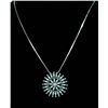 Image 1 : Zuni Sterling Turquoise Pin Pendant Necklace