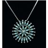 Image 2 : Zuni Sterling Turquoise Pin Pendant Necklace