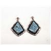 Image 1 : Navajo Silver Turquoise Earrings by Joe Delgarito