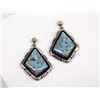 Image 2 : Navajo Silver Turquoise Earrings by Joe Delgarito