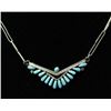Image 2 : Zuni Sterling Silver Turquoise Pendant Necklace