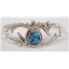 Image 1 : Navajo Silver Kingman Turquoise Bracelet by Begay