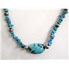 Image 1 : Navajo Sterling and Turquoise Nugget Necklace