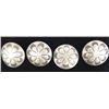 Image 1 : 4 Navajo Sterling Hand Stamped Concho Buttons