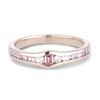 Image 2 : 161-11030:18K rose gold pink diamond band