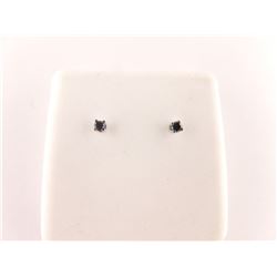 171-25717:14K white gold black diamond stud