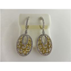 176-17814:18K white and yellow gold drop style